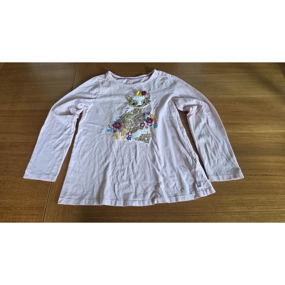 Isaac Mizrahi New York Girls Long Sleeve Sequin Fox Top Size US M (10/12) READ